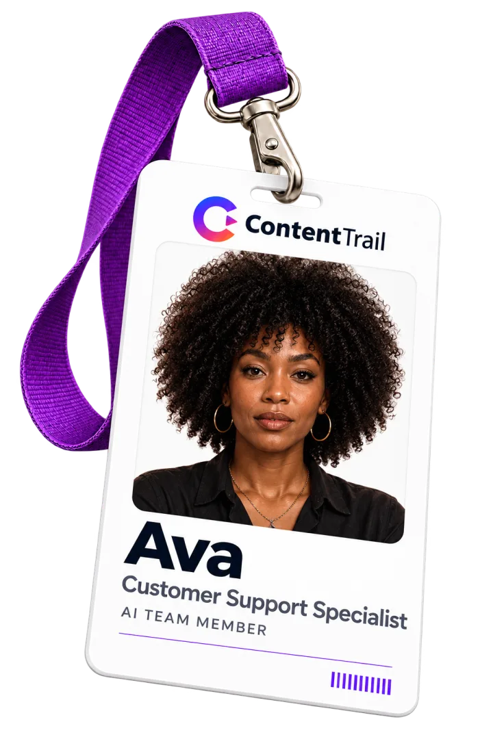 Ava’s ContentTrail name badge